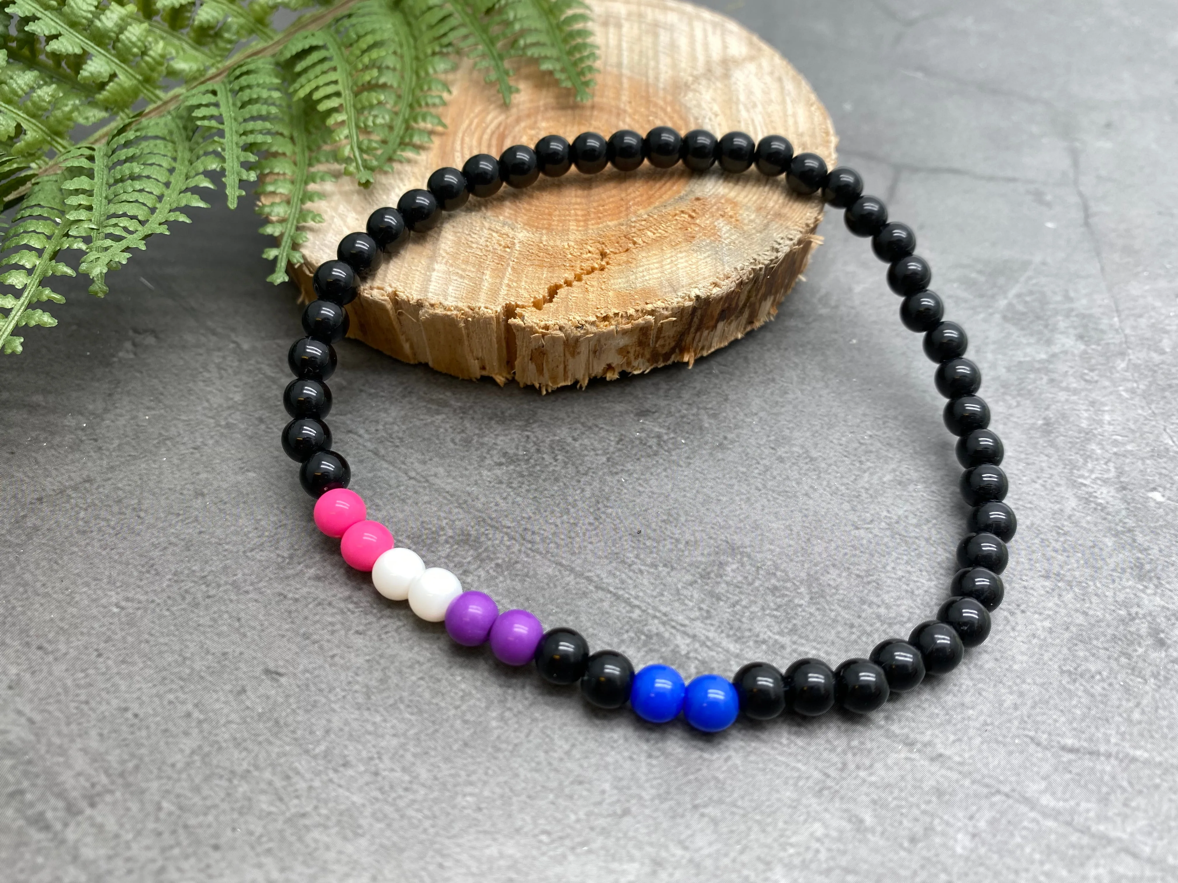 Genderfluid Colours Acrylic Bead Anklet